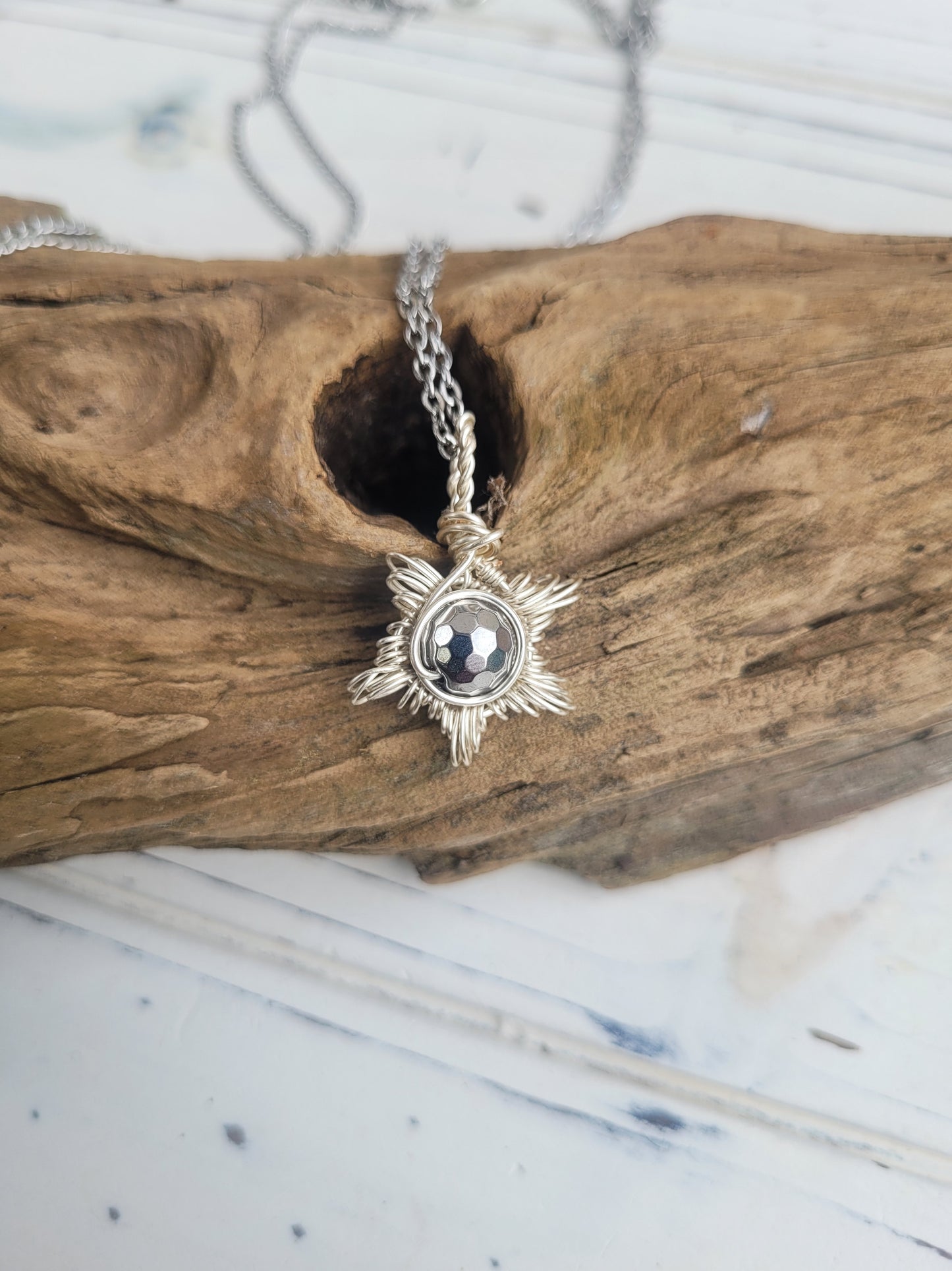 Hematite Sun Necklace