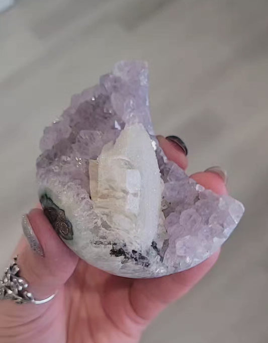 Amethyst Quartz Moon