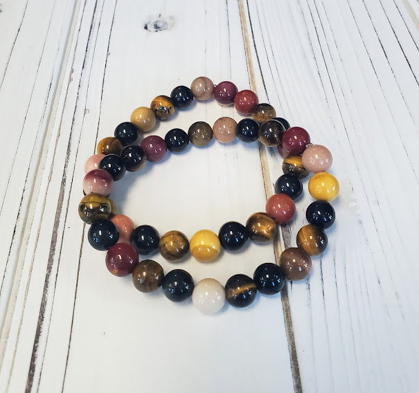 Mookaite, Tigers Eye, Black Obsidian